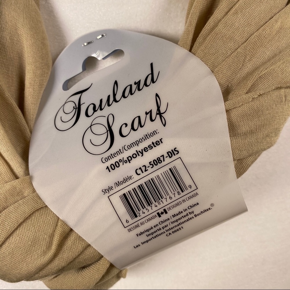 ⭐️SEE NEW LISTING⭐️Hot Steps Beige Foulard Scarf - Picture 3 of 6
